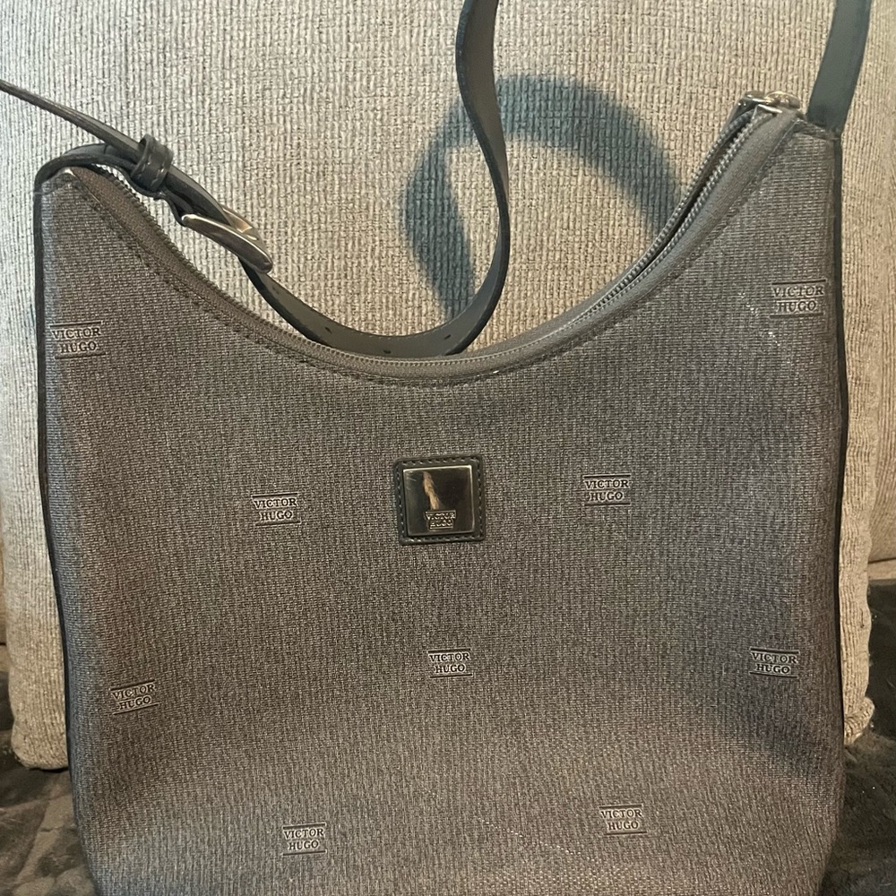 Victor Hugo Gray Shoulder Bag